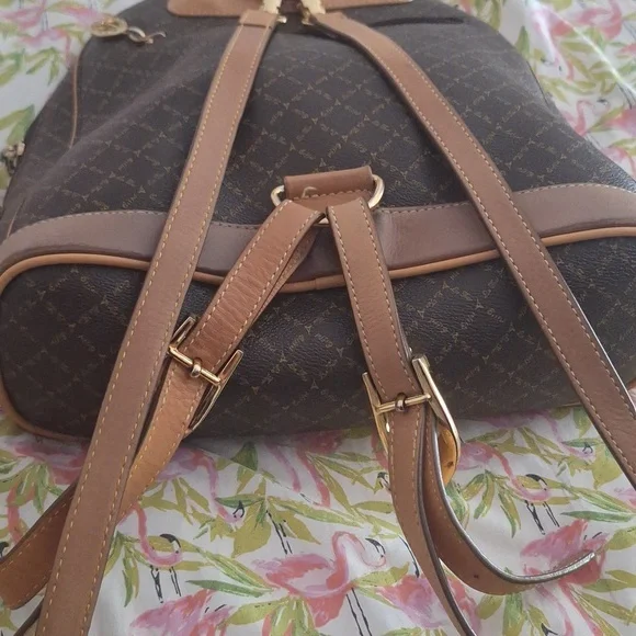 La Tour Effiel 80s Vintage Paris Women's Brown Book Bag Backpack - Picture 9 of 11